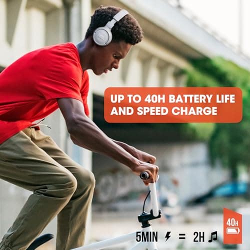 JBL Tune 510BT - Bluetooth headphones with up to 40 hours battery, microphone for call, foldable and comfortable, Android and iOs compatible (Rose) - Image 5