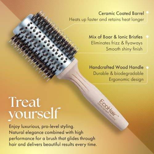 Amazon.com: Olivia Garden EcoHair Combo Vent Round Bamboo Hair Brush EH-COV44 (3") : Beauty & Personal Care - Image 6