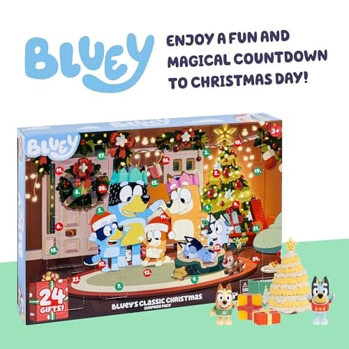 Bluey Toys for Girls and Boys, 24 Days of Surprises, Kids Advent Calendar w/Accessories, Stickers & Mini Christmas Tree - Image 6