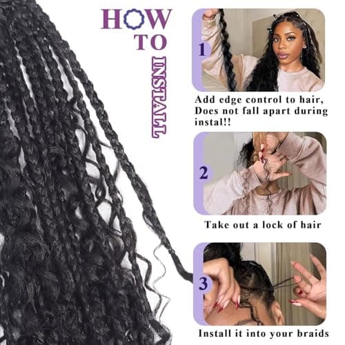 Afihond Human Braiding Hair For Boho Braids 120g Deep Wave Bulk Human Hair for Braiding Knotless 12A 100% Unprocessed Brazilian Virgin Hair Extensions Bulk Bohemian 3 Bundles Natural Color 18inch - Image 5