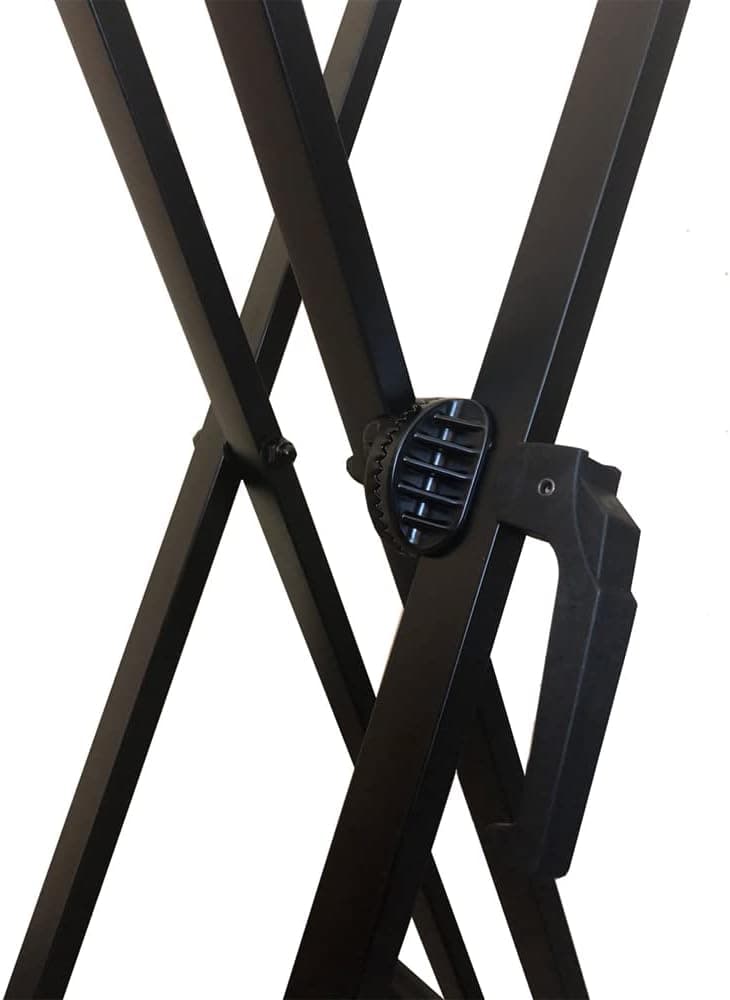 RockJam Xfinity Heavy-Duty, Double-X, Pre-Assembled, Infinitely Adjustable Piano Keyboard Stand with Locking Straps Pre-Assembled Double Braced Keyboard Stand - Image 9