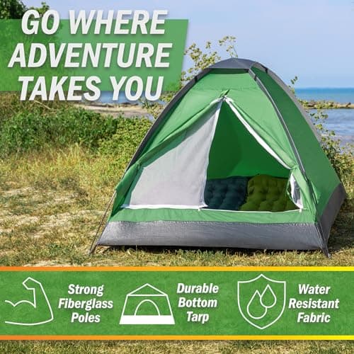 117 Person Camping Tent with Rain Fly and Carrying Bag - Lightweight Outdoor Pop Up Tents for Camping Essentials, Music Festivals, Backpacking, Hiking, or Beach Shelter by Wakeman Outdoors - Image 3