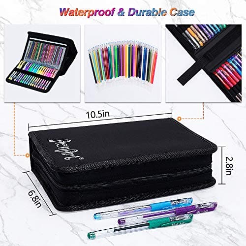 Gel Pens for Adult Coloring Books, 160 Pack Artist Colored Gel Pen with 40% More Ink, Black Case. Perfect for Drawing Doodle Crafts Journaling Planner - Image 7