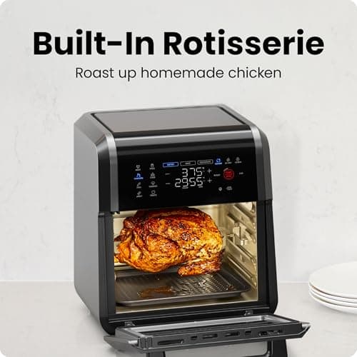 Chefman 12-Quart 6-in-1 Air Fryer Oven with Digital Timer, Touchscreen, and 12 Presets - Family Size Countertop Convection Oven, Dishwasher-Safe Parts - Image 6