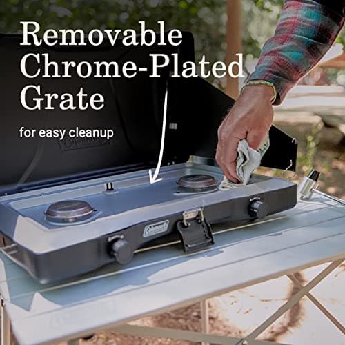 Coleman Triton 2-Burner Propane Stove, Portable Camping Cooktop with 2 Adjustable Burners & Wind Guards, 22,000 BTUs of Power for Camping, Tailgating, Grilling, BBQ, & More - Image 4