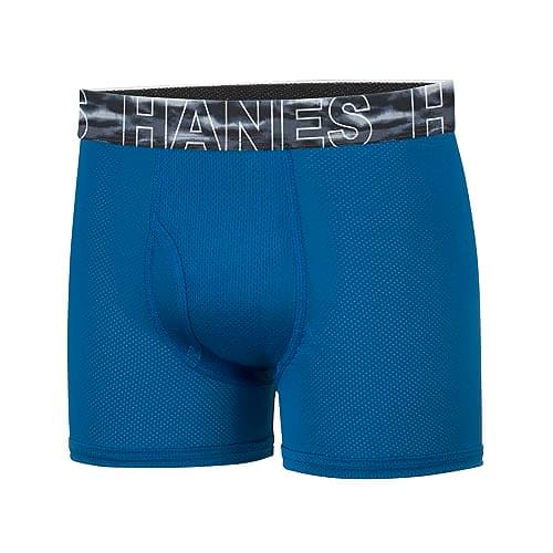 Hanes Boys' Big Performance Tween Boxer Brief Pack, X-Temp Mesh Underwear, Assorted, 6-Pack, Black/Blue/Green/Grey-6 Pack, Large - Image 2
