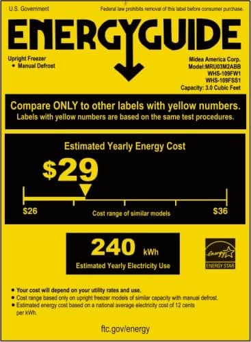 Midea MRU03M2ABB Upright Freezer Large Black, 3.0 Cubic Feet Black 3.0 Cubic Feet - Image 11