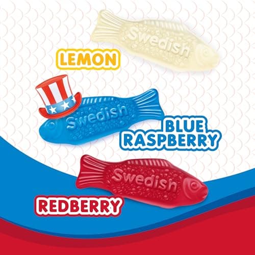 SWEDISH FISH Mini Red, White & Blue Soft & Chewy Candy, Bulk Candy, 1.8 lb - Image 4