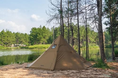 FIREHIKING Camping Hot Tent 4-8 Person Tipi Tent with Stove Jack for Bushcraft, Cooking and Heating - Image 8