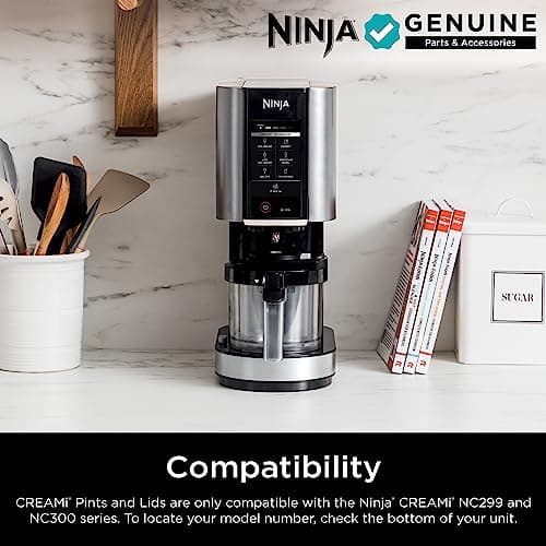 Ninja CREAMi Pints 2 Pack, Compatible with NC299AMZ & NC300s Series CREAMi Ice Cream Makers, Genuine Ninja Pint, BPA-Free & Dishwasher Safe, Color Lids, 1 Pint Each, Clear/Lime/Aqua, XSKPLID2CD - Image 3