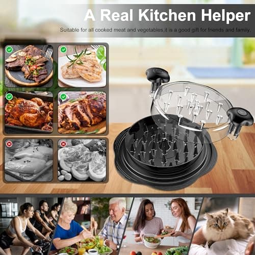 SURETIVIAN Chicken Shredder Large Chicken Breast Shredder Tool Twist with Brush&Fork, Visible Meat Shredder Machine, Strong Anti-Slip Strip, Ergonomic Handle, BPA Free, Suitable for Pork Beef Chicken - Image 5
