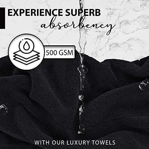 KAHAF COLLECTION 100% Cotton Bath Towels, 24x48 Pack of 6 Towels, Quick Dry, Highly Absorbent, Soft Feel Towel, Gym, Spa, Bathroom, Shower, Pool, Luxury Soft Towels (Grey, 24x48-6 Pack) - Image 3