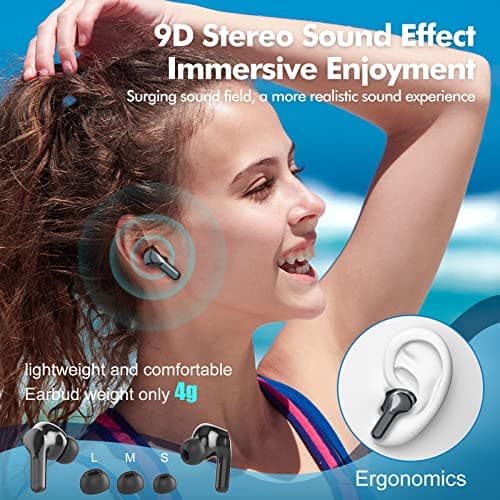 Beniduck Wireless Earbuds Bluetooth 5.3 Headphones HiFi Stereo, Wireless Earphones with Noise Cancelling Mic, 50H Playback Ear Buds with LED Digital Display for iOS/Andriod - Image 5
