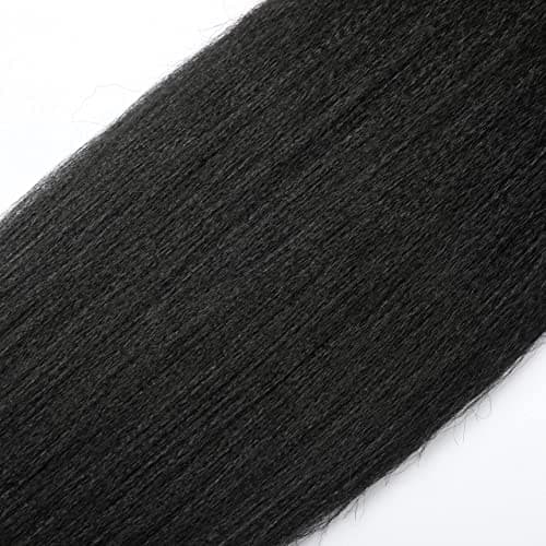 Pre Stretched Braiding Hair 20 Inch 8 Packs Natural Black Braiding Hair Pre Stretched Professional Soft Yaki Texture, Hot Water Setting Hair Extensions for Braids (20inch,#1B) - Image 8