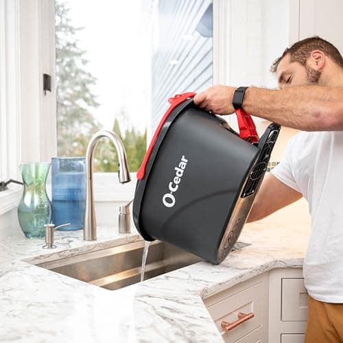 O-Cedar EasyWring Microfiber Spin Mop, Bucket Floor Cleaning System, Red, Gray, Standard - Image 16