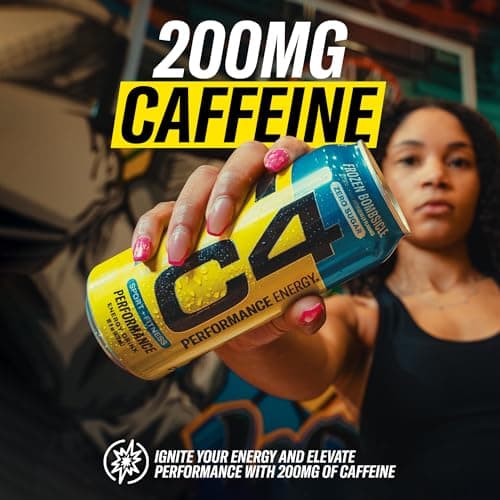 C4 Energy Carbonated Zero Sugar Energy Drink, Pre Workout Drink + Beta Alanine, Purple Frost, 16 Fl Oz (Pack of 12) - Image 4