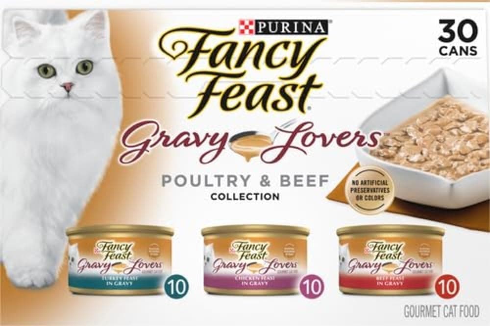 Purina Fancy Feast Gravy Lovers Poultry and Beef Grilled Gourmet Wet Cat Food Variety Pack - (Pack of 30) 3 oz. Cans Gravy Lovers Poultry & Beef Variety Pack 3 Ounce (Pack of 30) - Image 17