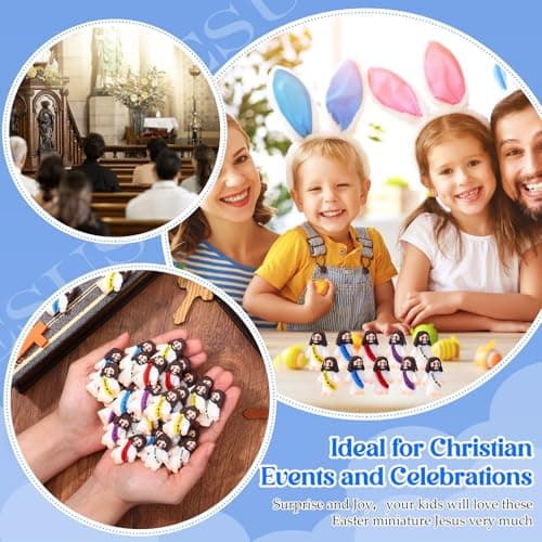 Bememo 25 Pcs Little Jesus Figures Original Design Jesus Love You Mini Rubber Toys to Hide and Seek Religious Party Favors Sunday School Baptism Gifts(Lively Colors) - Image 5