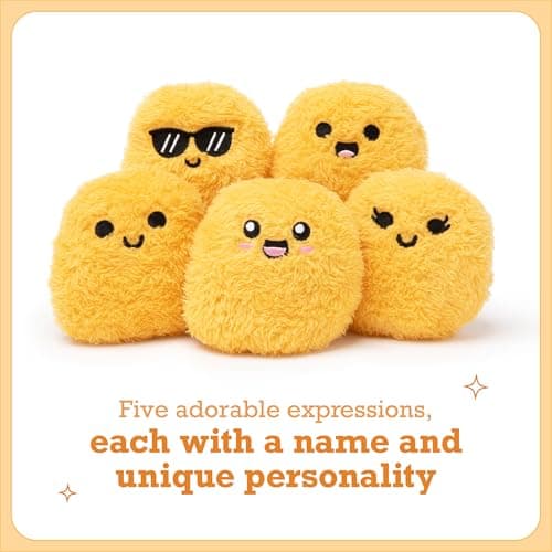 Emotional Support Chicken Nuggets by Relatable, Cuddly Stuffed Animals and Toys, Squishy Toys and Plushies, Great Gift Ideas for Loved Ones of All Ages, Includes 5 Plushies with Carrying Basket - Image 4