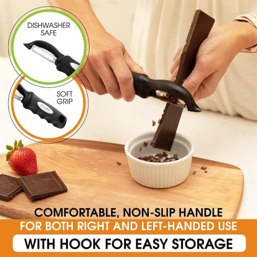 Spring Chef Premium Swivel Vegetable Peeler, Soft Grip Handle and Ultra Sharp Stainless Steel Blades - Perfect Kitchen Peeler For Veggie, Fruit, Potato, Carrot, Apple - Black - Image 5