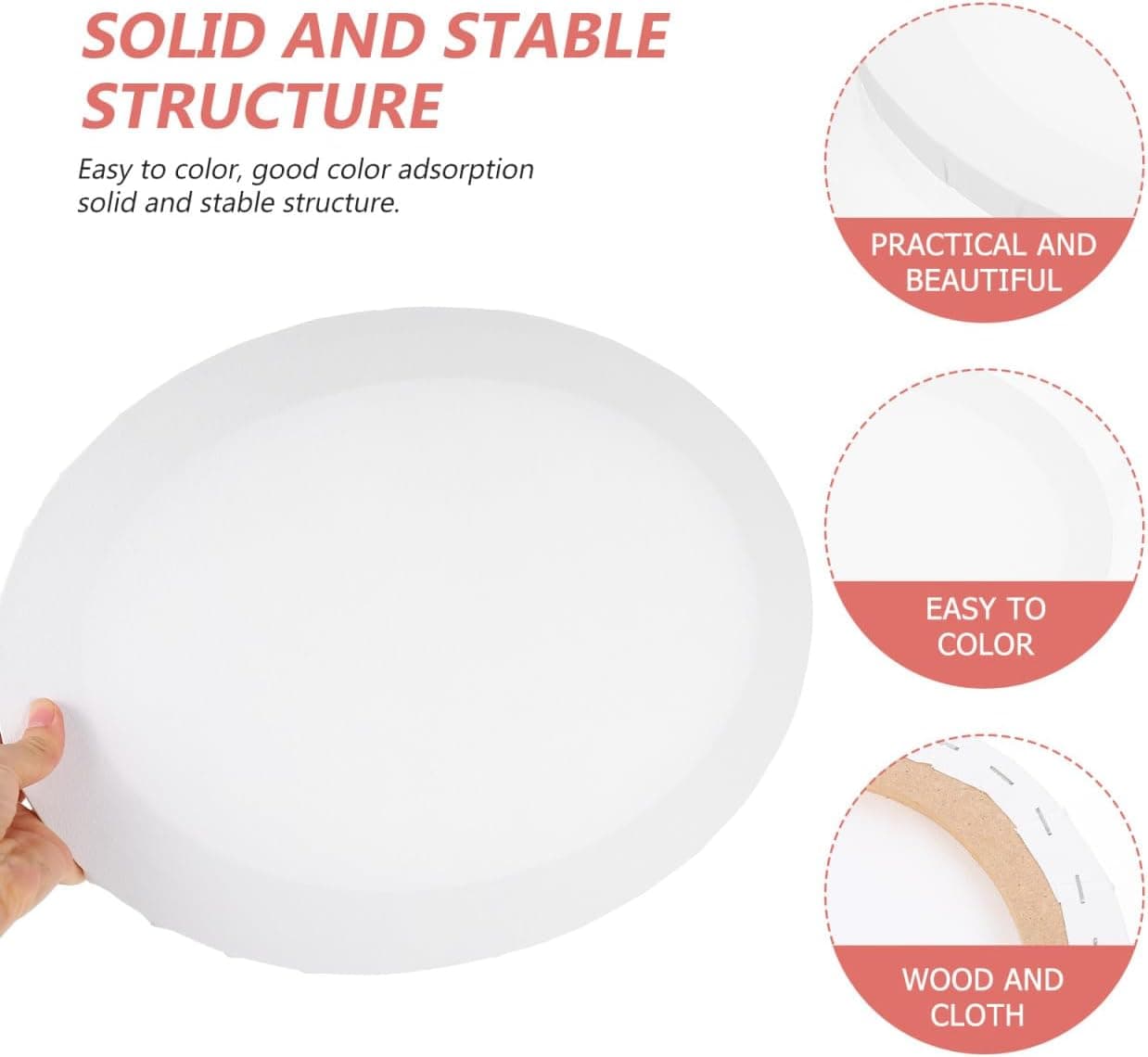 15.33 * 11.79Inch Oval Canvases for Painting,Oval Framed Canvas Blank Art Board Panels for Acrylic and Oil Painting Home Office Decor - Image 10