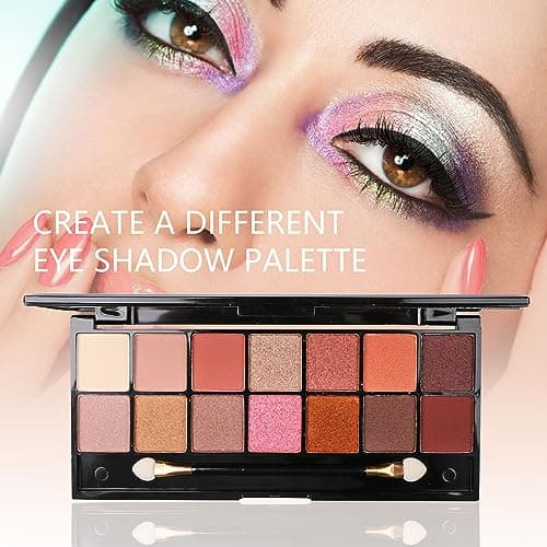 MTDXILTAI All in One Makeup Kit - 2X14 Eyeshadow Palette, Liquid Foundation, Eyeliner Pencils, Contouring Stick, Lip Gloss, 20Pcs Makeup Brushes (Black) - Image 4