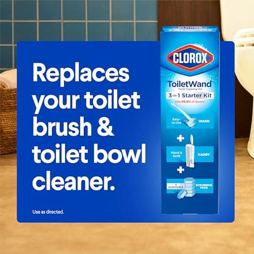 CLOROX ToiletWand Toilet Bowl Cleaner- Toilet Brush, Storage Caddy and 16 Disinfecting Refill Heads - Image 7