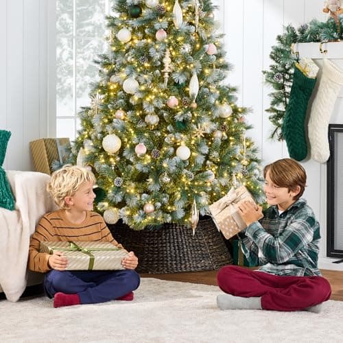 Best Choice Products 7.5ft Pre-Lit Scotch Pine Christmas Tree, Premium Frosted Pre-Decorated Artificial Holiday Decor w/ 1,320 Branch Tips, 2-in-1 White and Multicolor LED Lights, Cordless Setup - Image 6