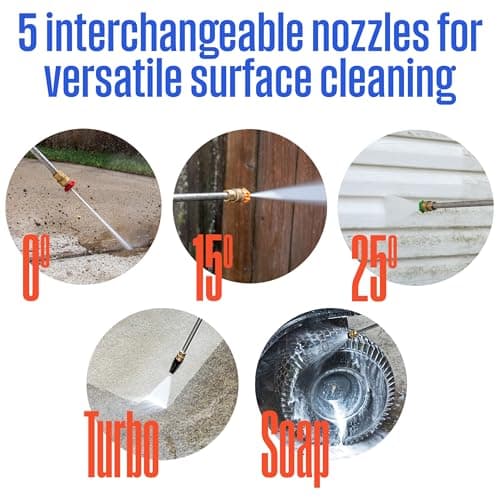 Westinghouse ePX3500 Electric Pressure Washer, 2500 Max PSI 1.76 Max GPM with Anti-Tipping Technology, Onboard Soap Tank, Pro-Style Steel Wand, 5-Nozzle Set, for Cars/Fences/Driveways/Home/Patios - Image 9