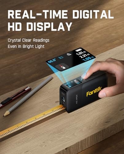 Fanttik A10 Apex 3-in-1 Digital Laser Tape Measure with HD Color Display, 165Ft Rechargeable Laser Measurement & 32Ft Green Cross Line Laser & 9.8Ft Tape, 6 Units, for Distance/Area/Volume/Leveling - Image 3