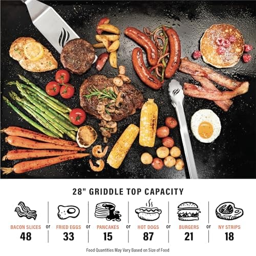 Blackstone Flat Top Gas Grill Griddle 2 Burner Propane Fuelled Rear Grease Management System, 1517, Outdoor Griddle Station for Camping, 28 inch - Image 6