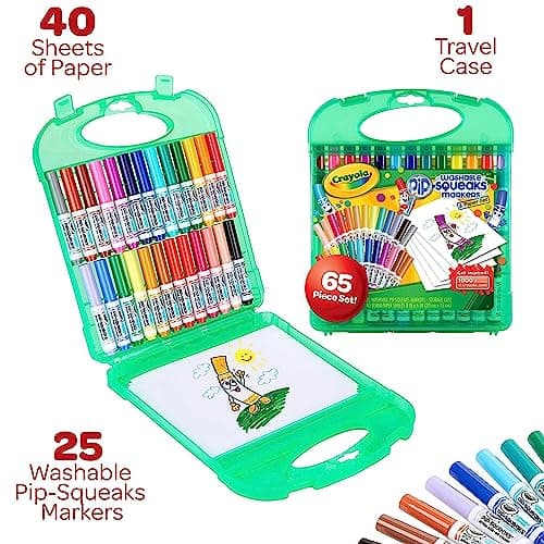 Crayola Pip-Squeaks Washable Marker Set (65ct), Holiday & Christmas Gifts for Kids, Coloring Set, Art Supplies for Kids, Drawing & Craft Kit, Travel Activity, 4+ - Image 6