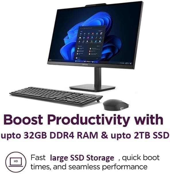 Lenovo 24" FHD All-in-One Desktop Computer, Intel 4-Core Processor (Beats i3-1110G4), 16GB RAM, 512GB PCIe SSD, HDMI, WiFi 6, RJ45, Bluetooth, Business AIO, Vent-Hear, Keyboard & Mouse, Windows 11 Pro 16GB RAM | 512GB SSD - Image 7
