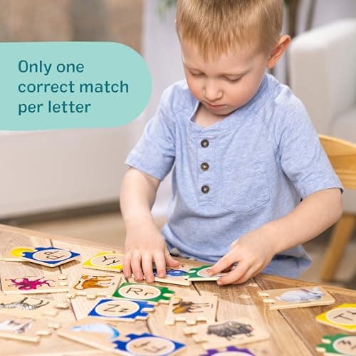 Melissa & Doug Self-Correcting Alphabet Wooden Puzzles with Storage Box (52 pcs) ABC Puzzles, Wooden Alphabet Puzzle for Kids Ages 4+ - Image 3