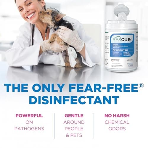 REScue One-Step Disinfectant Cleaner & Deodorizer Wipes for Vet Use – Cleaner for Kennels, Litter Boxes, Vet Offices, Pet Grooming Surfaces, Pet Items – Wipes Canister, 160-Count (Pack of 1) - Image 3