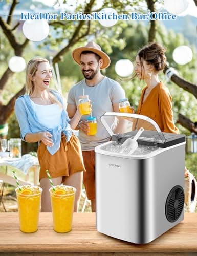 ChefRobot Ice Machine,Stainless Steels Chewable Ice Maker Ready in 6 mins,34Lbs/24H Nugget Ice Maker Countertop,One-Click Pebble Ice Maker for Home/Party/Bar/Daily-Use - Image 6