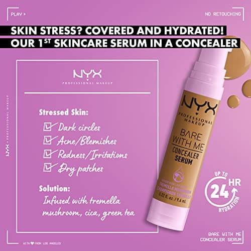 NYX PROFESSIONAL MAKEUP Bare With Me Concealer Serum, Concealer Makeup For Up To 24Hr Hydration - Vanilla - Image 2