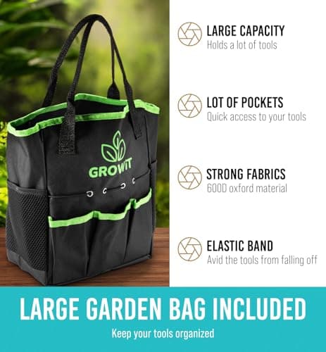 GROWIT Heavy Duty Gardening Tools - 22-Piece Gardening Gifts for Women, Men, Mom, Dad - Durable, Ergonomic Garden Tools Set - Image 7