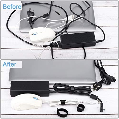Nettbe 60 PCS 6 Inches Reusable Cable Ties, Adjustable Cord Straps Wire Organizer Cord Wrap and Hook Loop Cable Management - Image 3