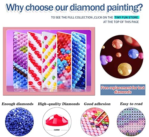 TINY FUN 12 Pack Diamond Painting Kits for Adults 5D Diamond Art Kit Paint by Number for Beginners, DIY Paint with Round Full Drill Diamonds Paintings Gem Art for Home Wall Decor Gift (12X16 Inch - Image 4