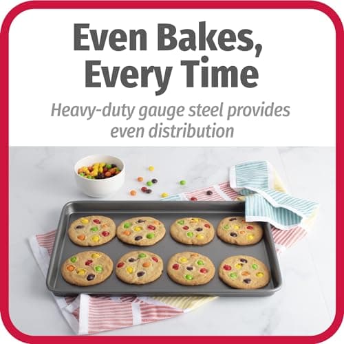 GoodCook Everyday Nonstick Carbon Steel Baking Sheet Set, 3 Pack – Small 13” x 9”, Medium 15” x 10”, Large 17” x 11” – Carbon Steel Cooking Pans, Cookie Sheet Bakeware Set - Image 4