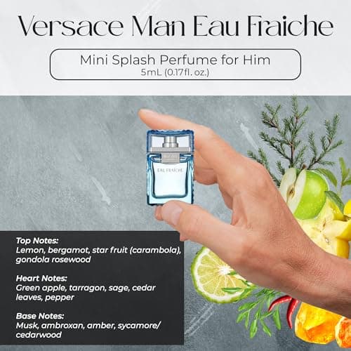 Versace Cologne for Men Set of 4 Mini Eros, Pour Homme, Dylan Blue, Eau Fraiche Perfume for Men Fragrance Sampler Set - Designer Mens Cologne Samples (4 Count, 0.17 oz) - Image 5