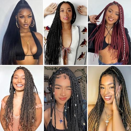 Pre Stretched Braiding Hair 20 Inch 8 Pack Long Braiding Hair Pre Stretched Hair For Braiding Hot Water Setting Soft Yaki Texture Synthetic Crochet Braids Hair For Women Girls (20Inch,1B) - Image 6