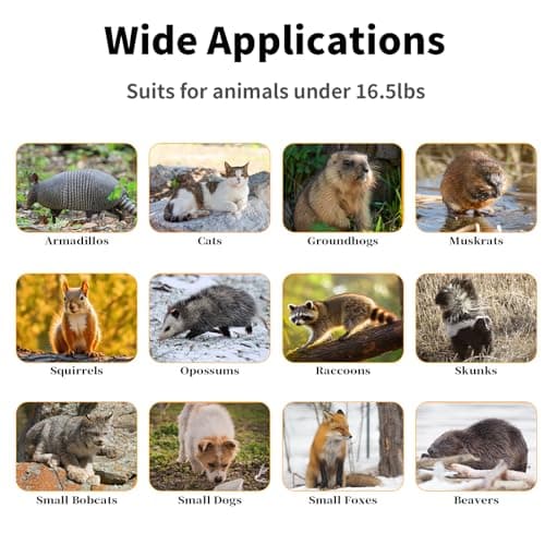 32" Live Animal Traps,Humane Animal Trap for Stray Cats up to 16.5 pounds, Raccoons, Squirrel, Skunk, Mole, Groundhog, Armadillo, Rabbit,Steel Foldable with Pedal Triggers - Image 6