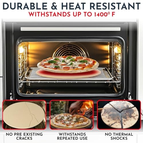 Culinary Couture 15 inch Round Pizza Stone for Oven - Large Pizza Stone for Grill, Cordierite Stones for Bread, Calzone, Cookies - Pizza Making Kit - Image 2