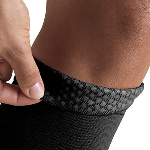 Truform 20-30 mmHg Compression Stockings for Men and Women, Thigh High Length, Dot-Top, Open Toe, Black, Medium - Image 2