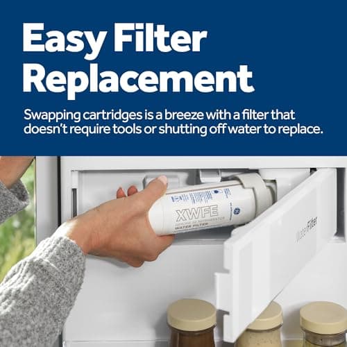 GE XWFE Refrigerator Water Filter, Genuine Replacement Filter, Certified to Reduce Lead, Sulfur, and 50+ Other Impurities, Replace Every 6 Months for Best Results, Pack of 1 - Image 3