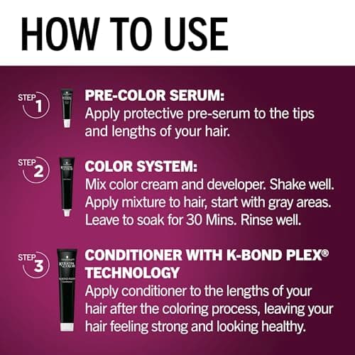 Schwarzkopf Keratin Color Permanent Hair Color, 3.0 Espresso, 1 Application - Professionally Inspired Permanent Hair Dye, for up to 80% Less Breakage vs Untreated Hair and up to 100% Gray Coverage - Image 5