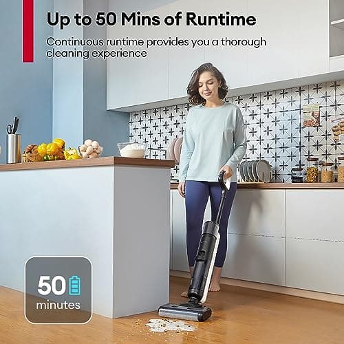 Ultenic Wet Dry Vacuum Cleaner, Cordless Vacuum Mop Combo with Self-Cleaning, 50min Runtime, Smart Mess Detection, Edge Cleaning, LED Display, 3-in-1 Floor Cleaner Machine for Hard Floor, AC1 Elite - Image 5
