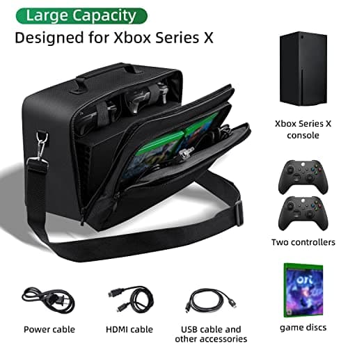 Mcbazel Xbox Series X Carry Case, Travel Case Bag Carrying Case for Xbox Series X Console/Controller/Cables/Other Xbox Series X Accessories, Black, Travel Case - Image 2
